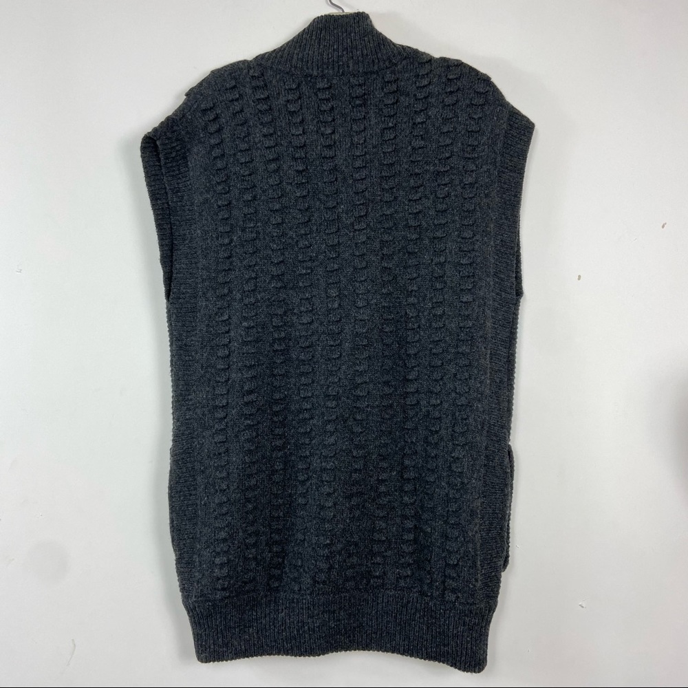 DVF lambswool cashmere park city long quilted gray zip vest S/P - Picture 6 of 14